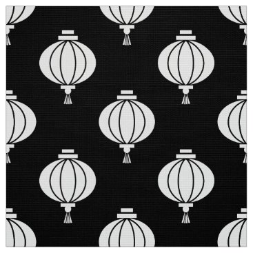 Black white paper lantern oriental pattern fabric