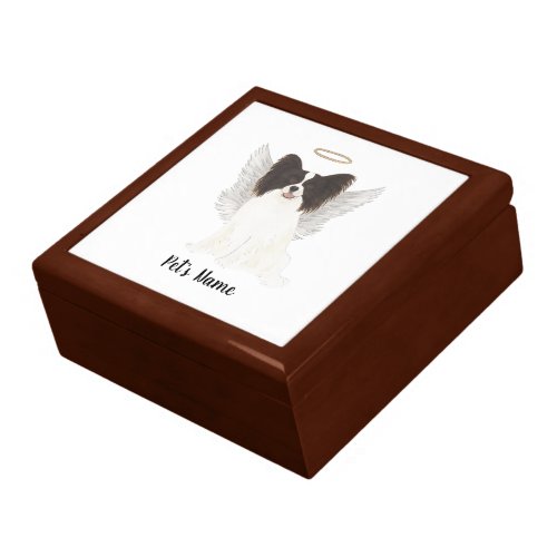 Black  White Papillon Sympathy Memorial Gift Box