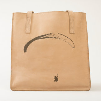 Black & White Parachute - Leather Tote