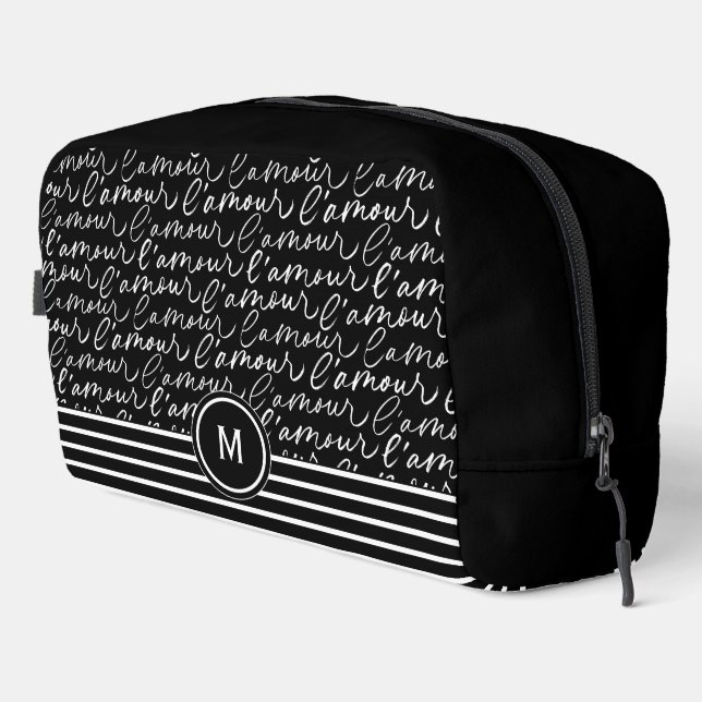 Black & White 'Paris dreaming'  Dopp Kit (Right Corner)