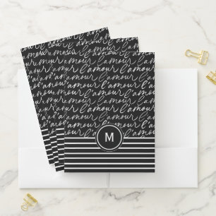 Black & White 'Paris dreaming' Pocket Folder