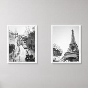 Black & White Paris Eiffel Tower Photo Print Set