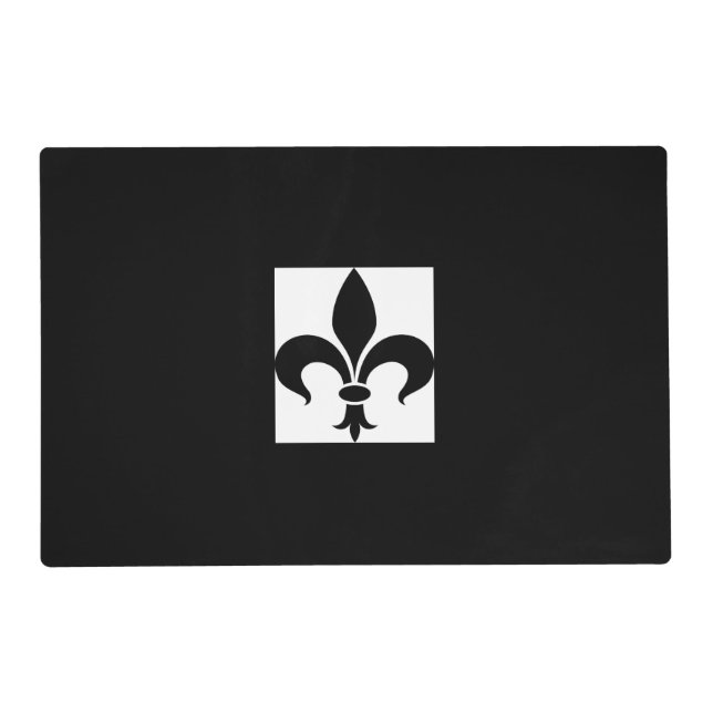 Black & White Paris, French Fleur de Lis Placemat (Front)