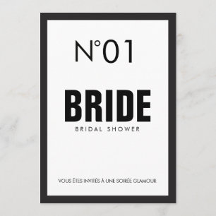 Black & White PARIS Theme BRIDAL SHOWER Party Invitation