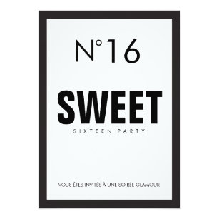 Black And White Sweet 16 Invitations 10