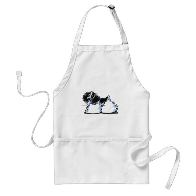 Black White Parti Cocker Spaniel Adult Apron (Front)