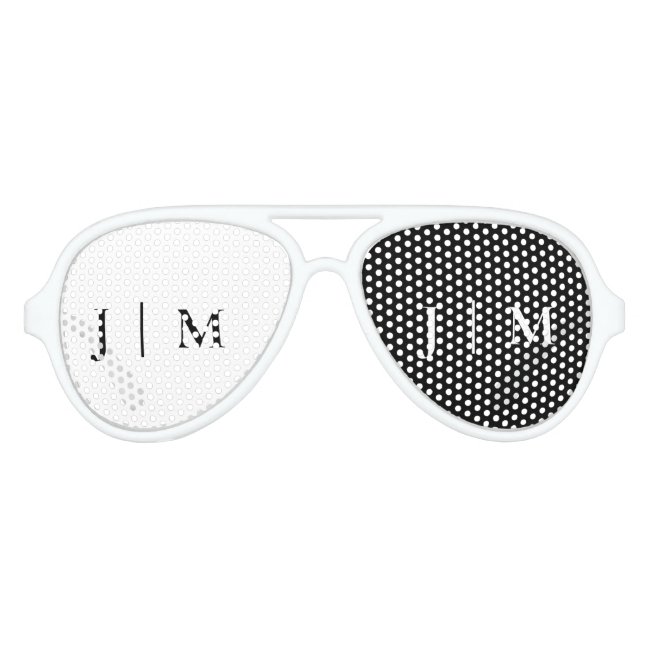 Black White Party Formal Modern Classic Wedding Aviator Sunglasses