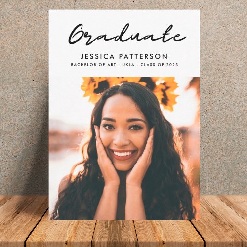 Black White Party Graduate Editable Graduation Announcement