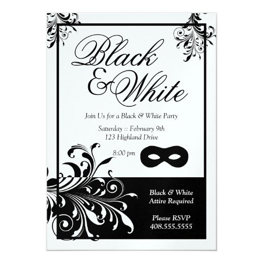 Black &amp; White Party Invitation | Zazzle.com