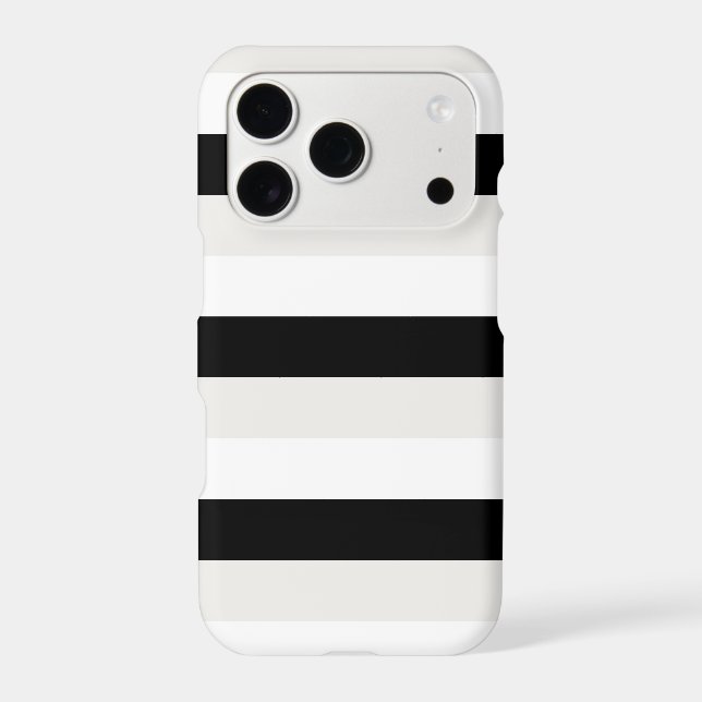 Black White Pastel horizontal stripes pattern Iphone Case (Back)