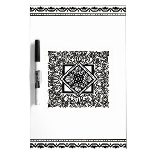 Black white pattern design dry erase board