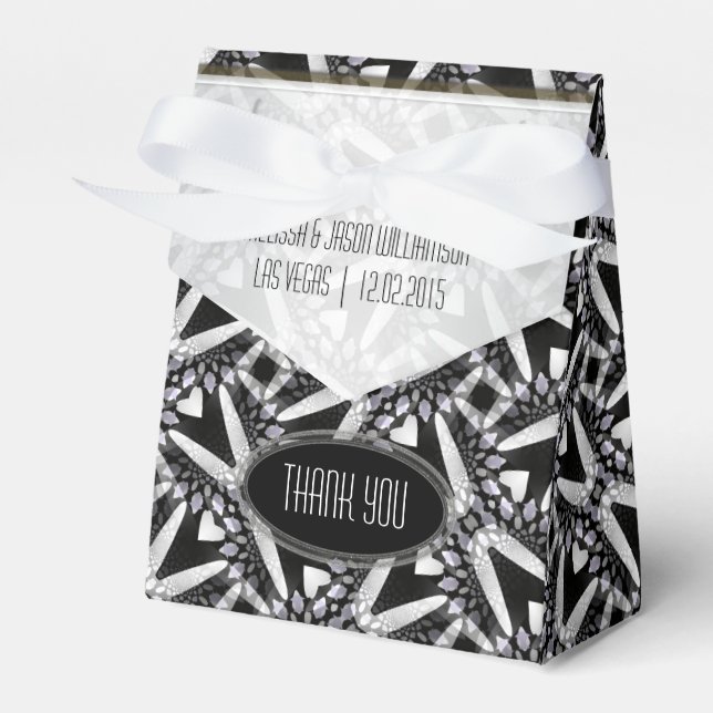 Black+White Pattern Favor box | Modern Tribal (Front Side)