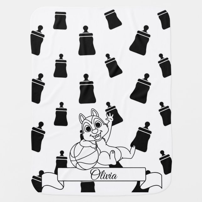 Black & White Pattern High Contrast  Baby Blanket (Front)