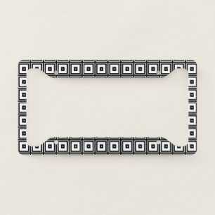 Black White Pattern License Plate Frame