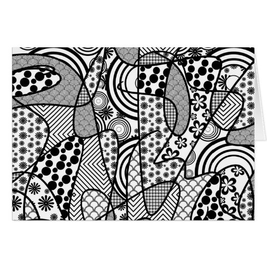 Black & White Pattern Patchwork 02 Cards (Front Horizontal)