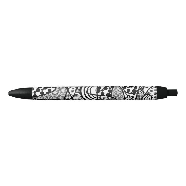 Black & White Pattern Patchwork 02 Pen (Front)