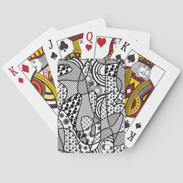 Black & White Pattern Patchwork 02 Poker Cards (Back)
