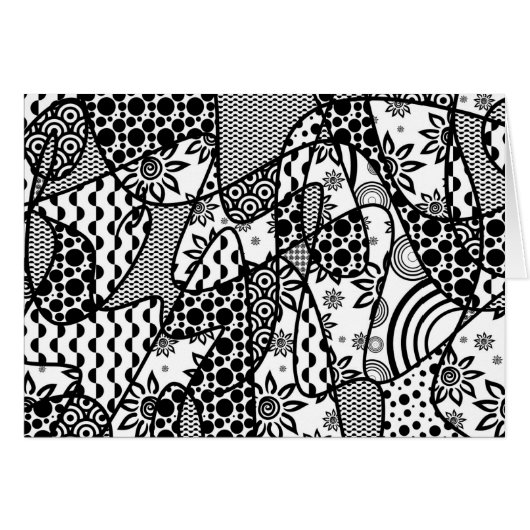 Black & White Pattern Patchwork 03 Cards (Front Horizontal)