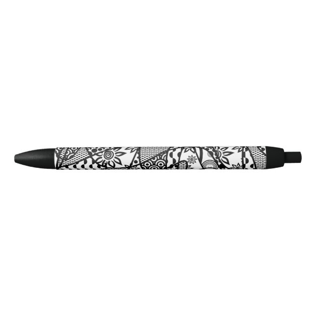 Black & White Pattern Patchwork 03 Pen (Front)