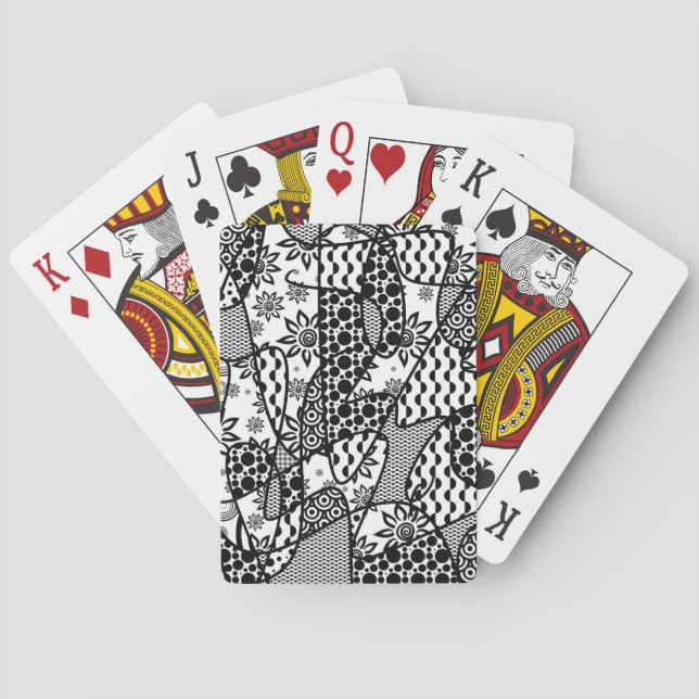 Black & White Pattern Patchwork 03 Poker Cards (Back)