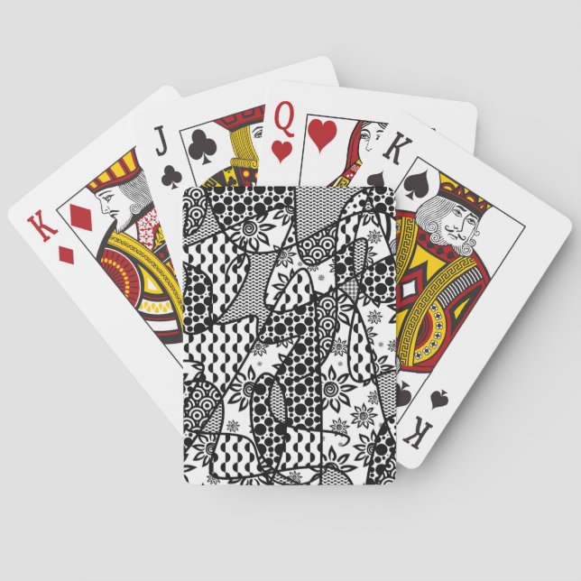 Black & White Pattern Patchwork 03 Poker Cards (Back)