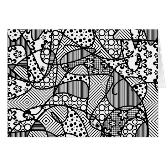 Black & White Pattern Patchwork 04 Cards (Front Horizontal)