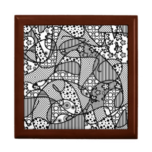 Black & White Pattern Patchwork 04 Gift Box