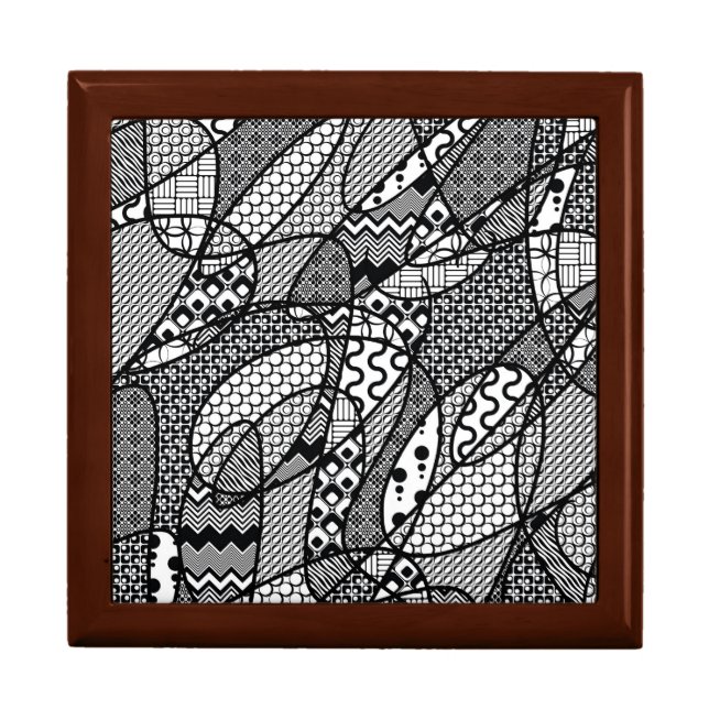 Black & White Pattern Patchwork 05 Gift Box (Front)