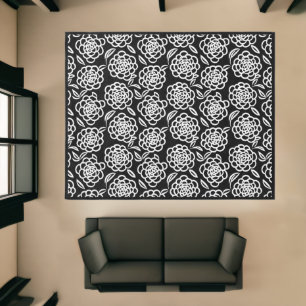 Black White Pattern Rug
