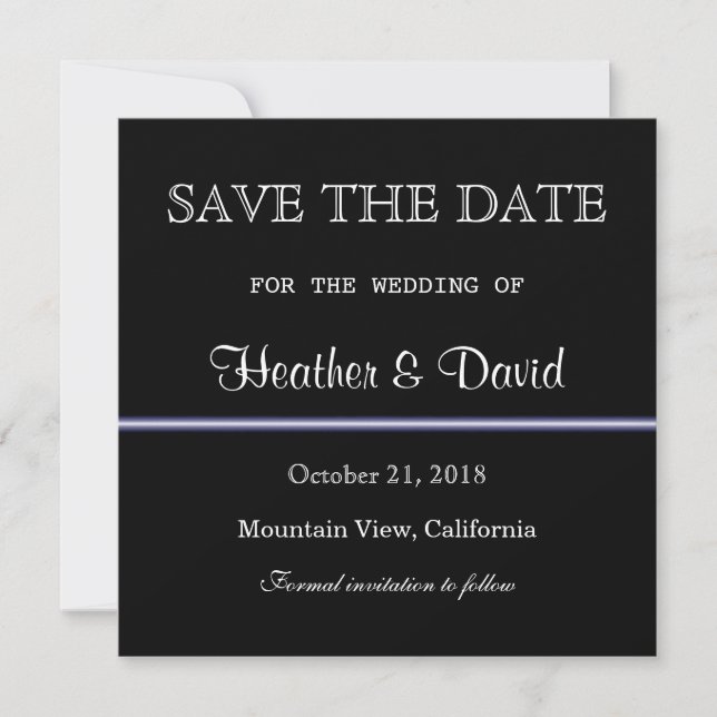 Black White Pattern Save Date Wedding Invitation (Front)