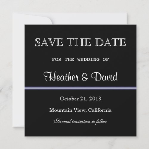 Black White Pattern Save Date Wedding Invitation