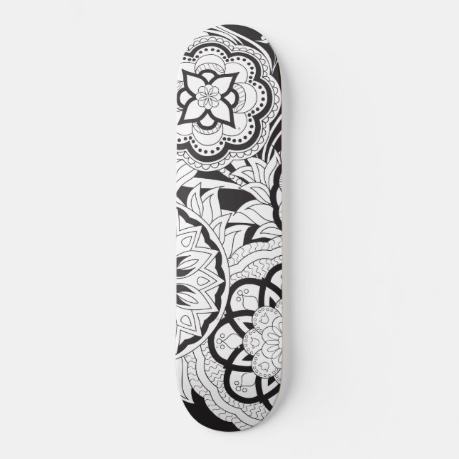 black&white pattern with sends them skateboard deck (Front)