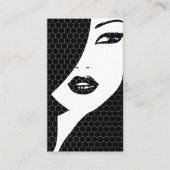 BLACK & WHITE PATTERNED GIRL Business Card (Front)
