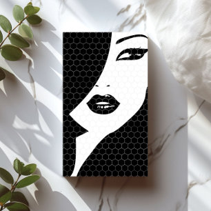 BLACK & WHITE PATTERNED GIRL Business Card