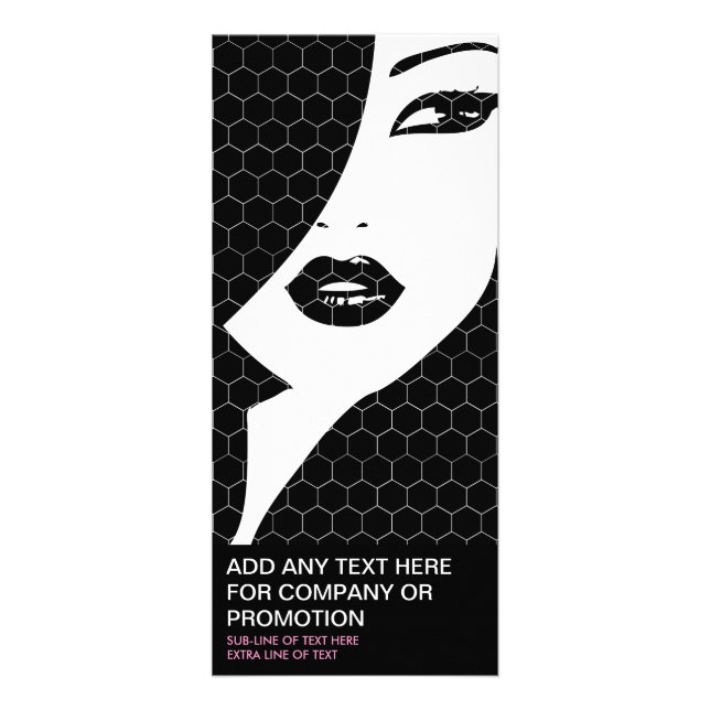 BLACK & WHITE PATTERNED GIRL Rack Card (Front)