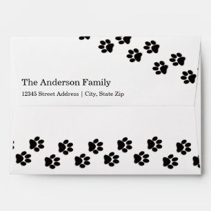 Black/White Paw Print - Envelope