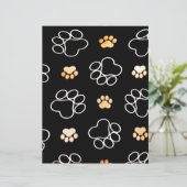 Black White Paw Print Pattern (Standing Front)