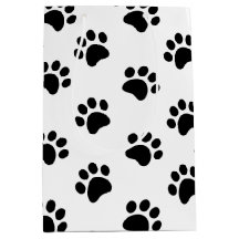 Black White Paw Print Pattern