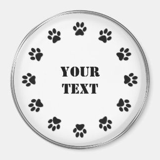 Black-White Paws Refrigerator Magnet