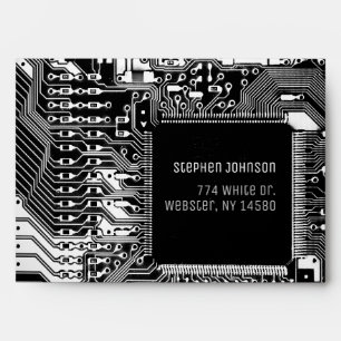 Black & white PCB printed circuit board electronic Envelope