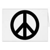 Black White Peace Sign Symbol (Front Horizontal)