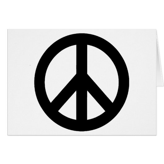 Black White Peace Sign Symbol (Front Horizontal)
