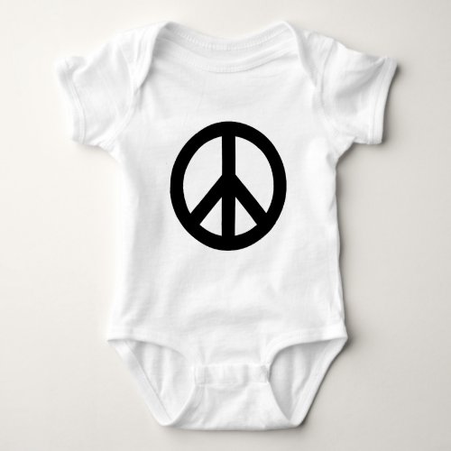 Black White Peace Sign Symbol Baby Bodysuit