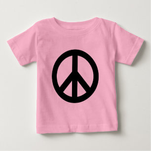 Black White Peace Sign Symbol Baby T-Shirt