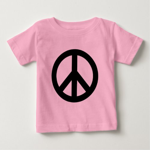 Black White Peace Sign Symbol Baby T_Shirt