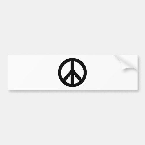 Black White Peace Sign Symbol Bumper Sticker