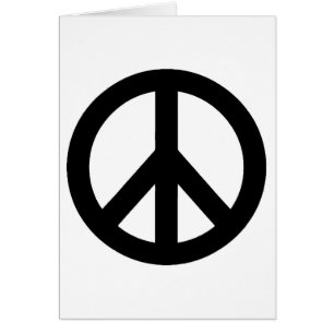 Black White Peace Sign Symbol Cards