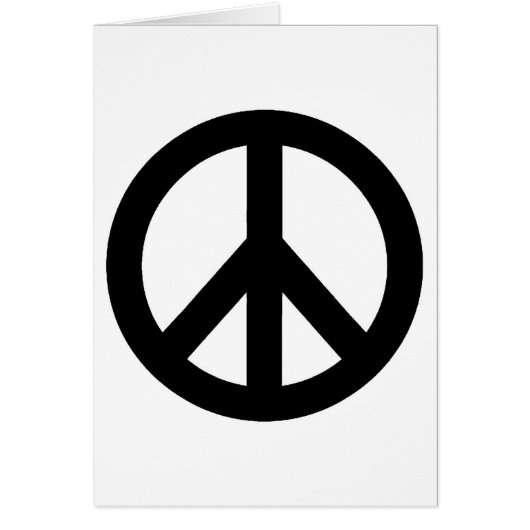 Black White Peace Sign Symbol Cards (Front)