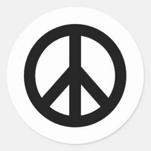White Peace Symbols On Black Stickers - 26 Results | Zazzle