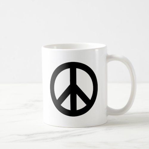 Black White Peace Sign Symbol Coffee Mug
